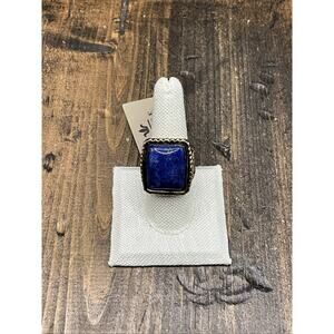 Barse Etch Ring- Lapis- Bronze-8.5-NWT